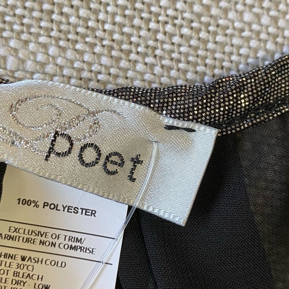 Poet Silver Metallic Lightweight Sheer Holiday Party Tank Camisole Top- Sz-XL - Picture 9 of 12